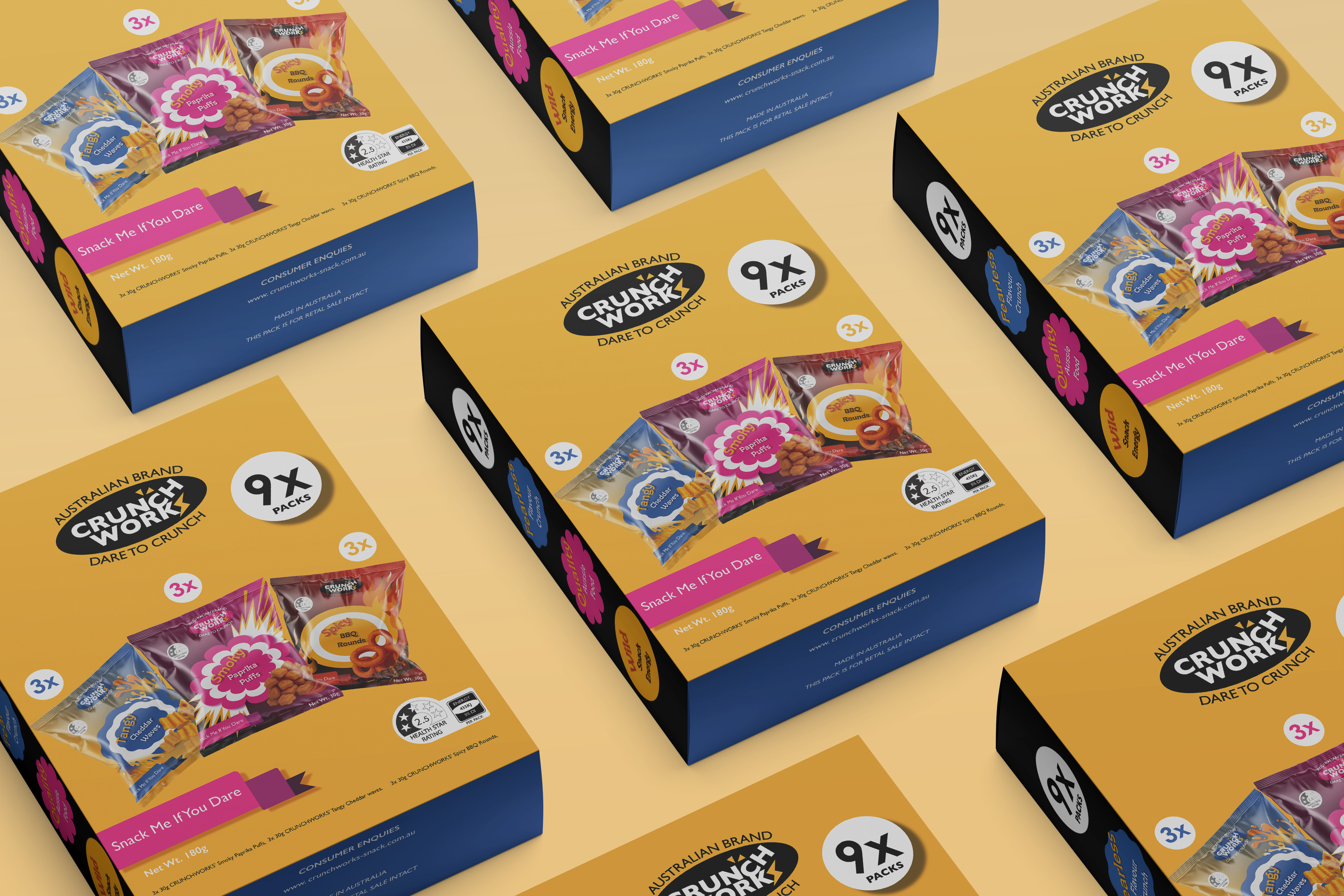 CRUNCHWORKS box mockup pattern